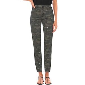 Mason’s Jacqueline Curvie Chino Pants Camo Metal Studs Cotton Size 12